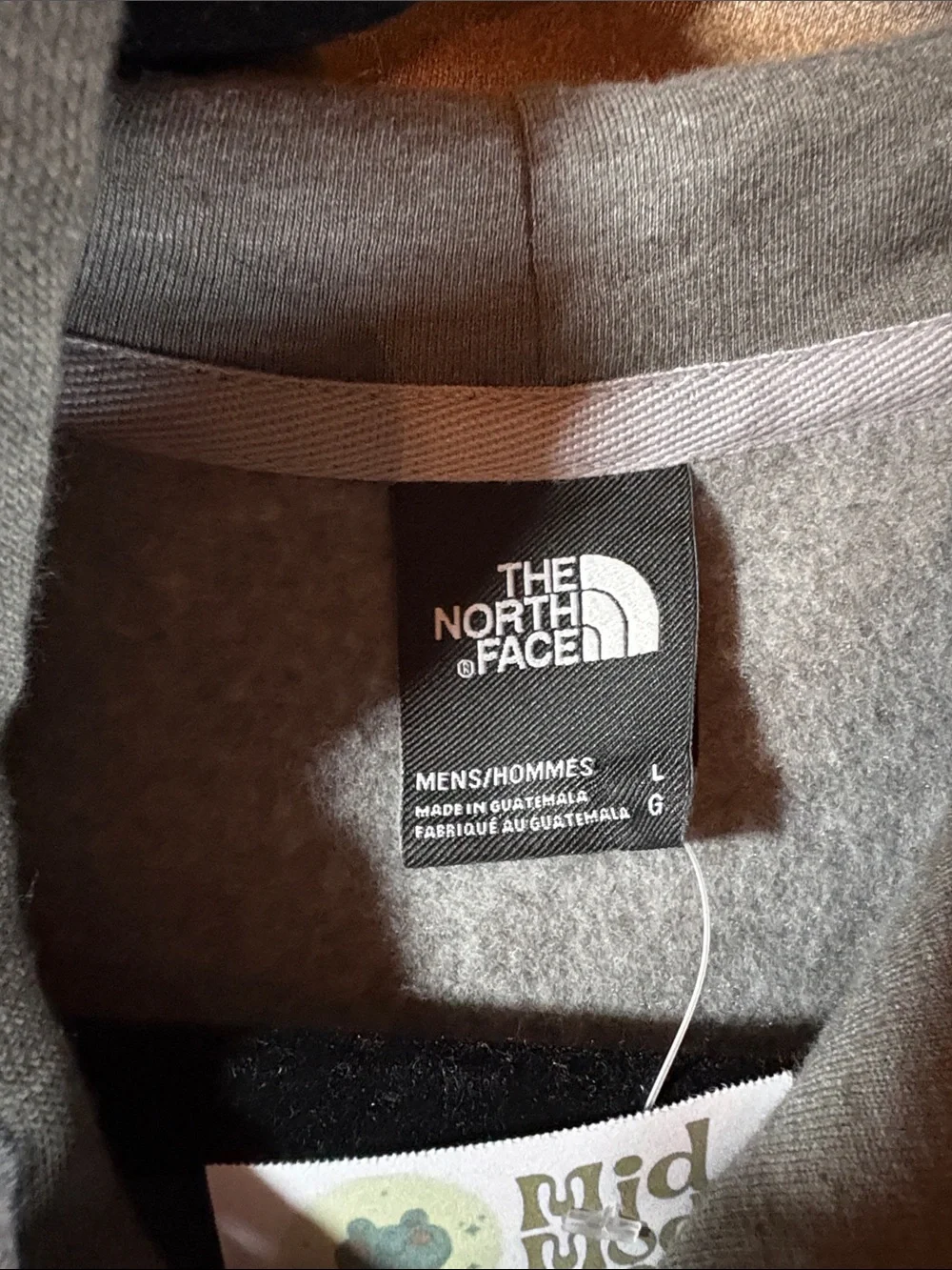 The North Face Gray Pullover Hoodie with White Logo. F3